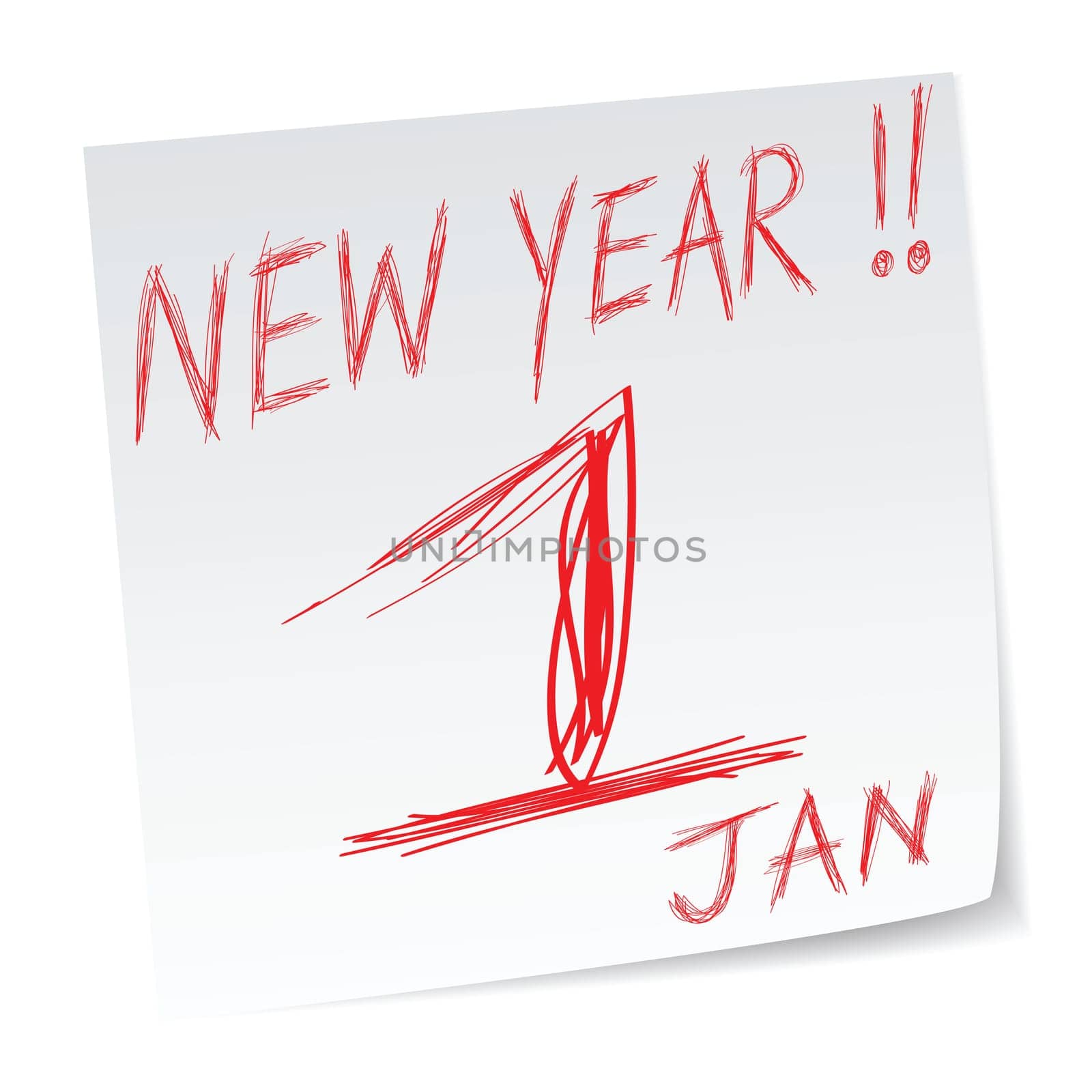 a reminder note of new year of calendar