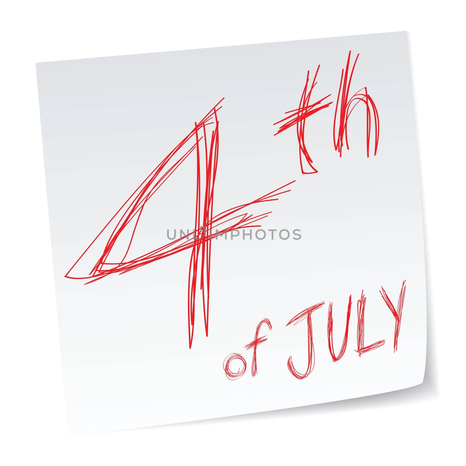 4th of July, Independence day, a message with a date of calendar.