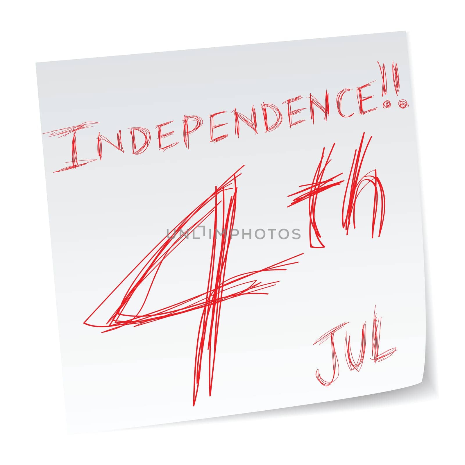 4th of July, Independence day, a message with a date of calendar.