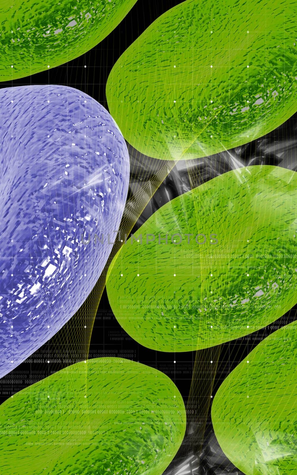 Digital illustration of blood cell in colour background