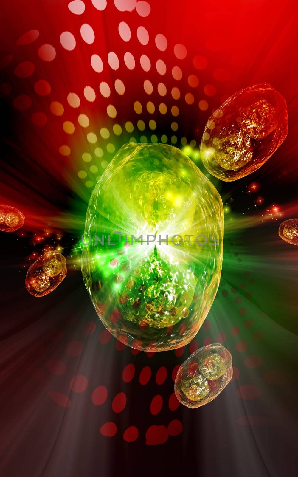 Digital illustration of pox virus in colour background