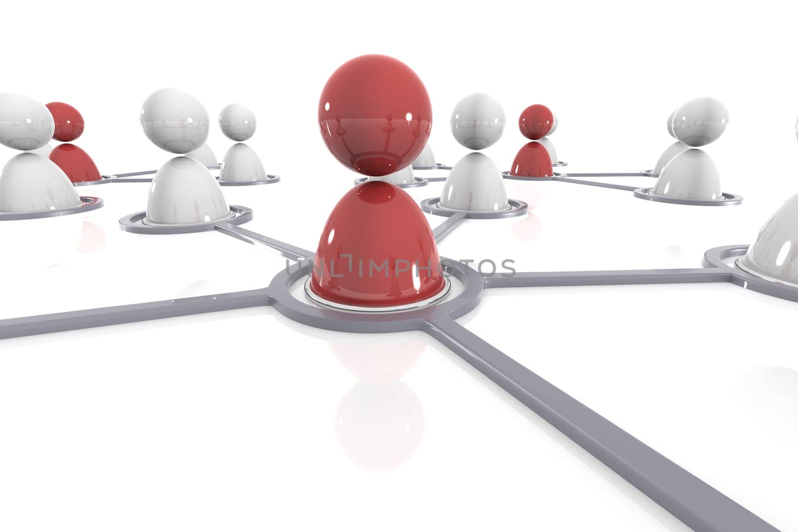 3d image of virtual men on network connection