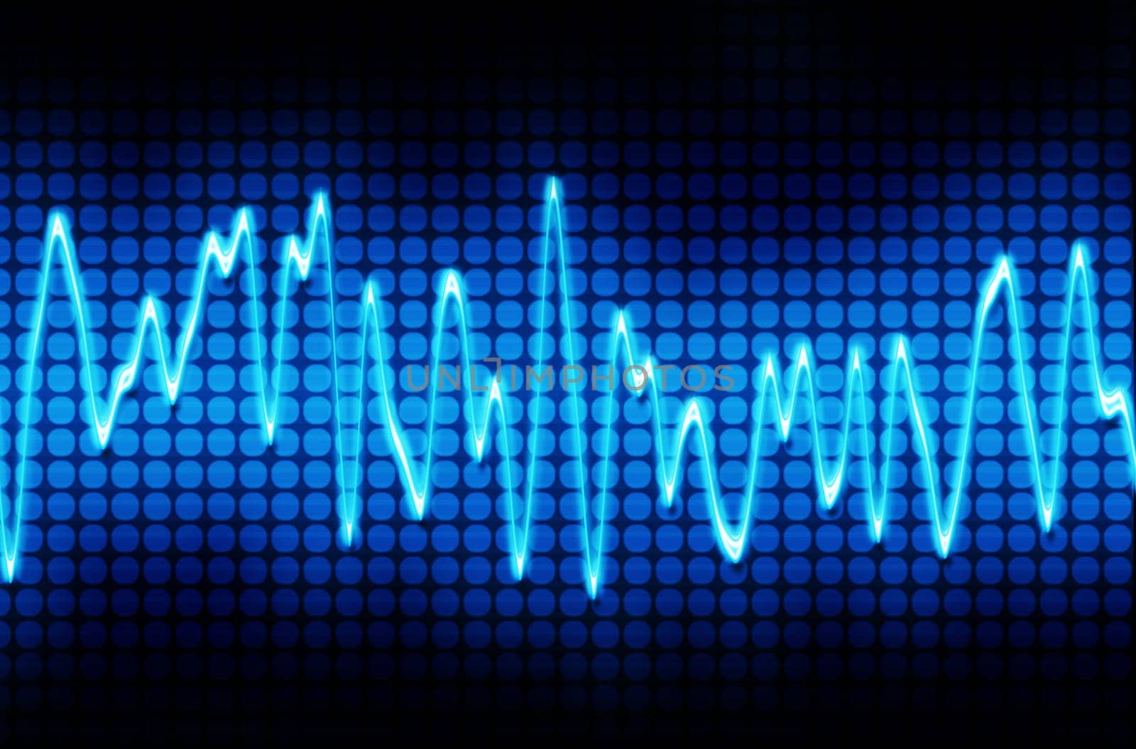 blue electronic sine sound or audio wave