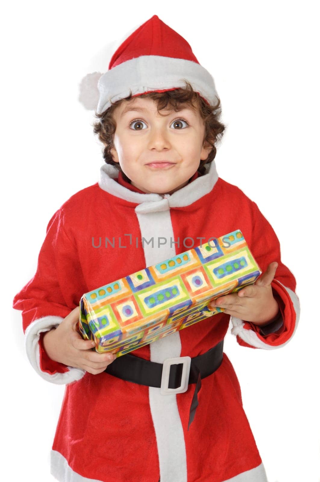 Photo of an adorable boy in christmas