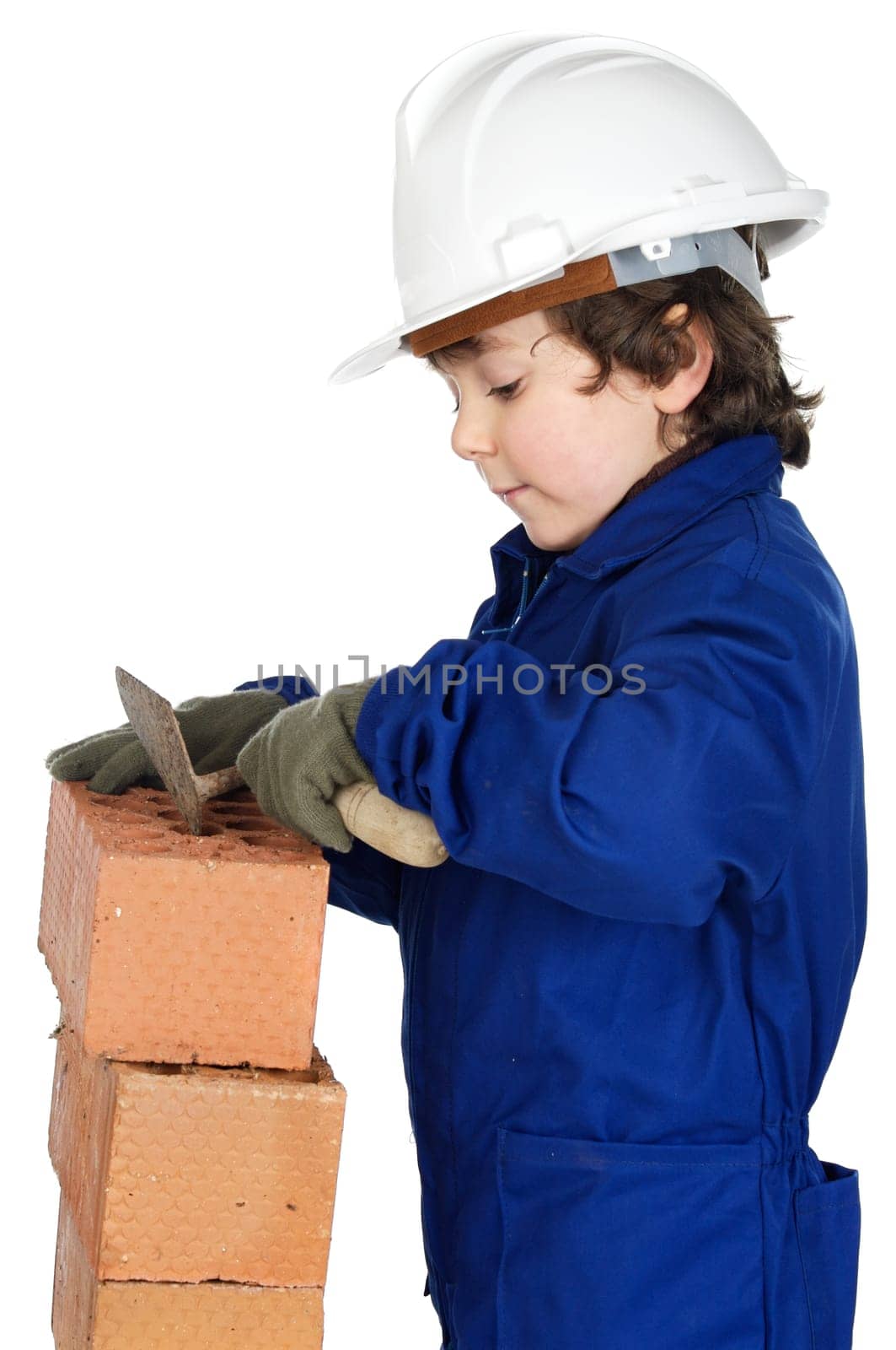 Adorable working future a over white background