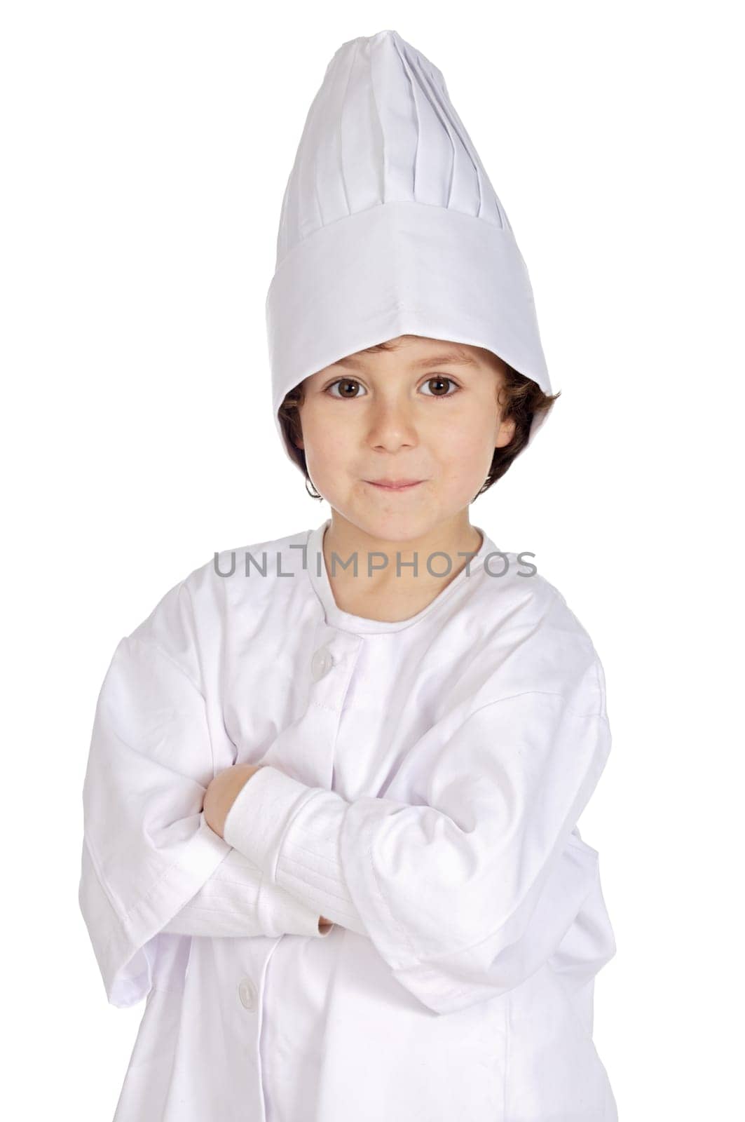 adorable future cook a over white background