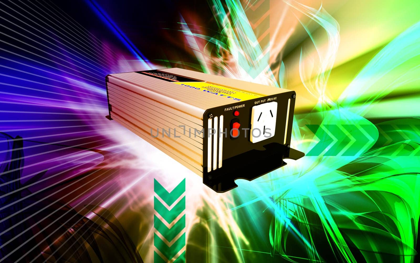Digital illustration of inverter in colour background