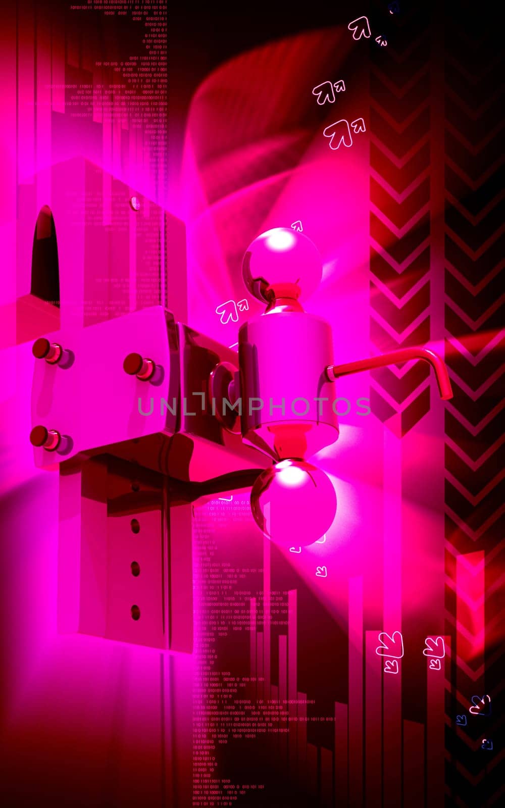 Digital illustration of tow ball in colour background