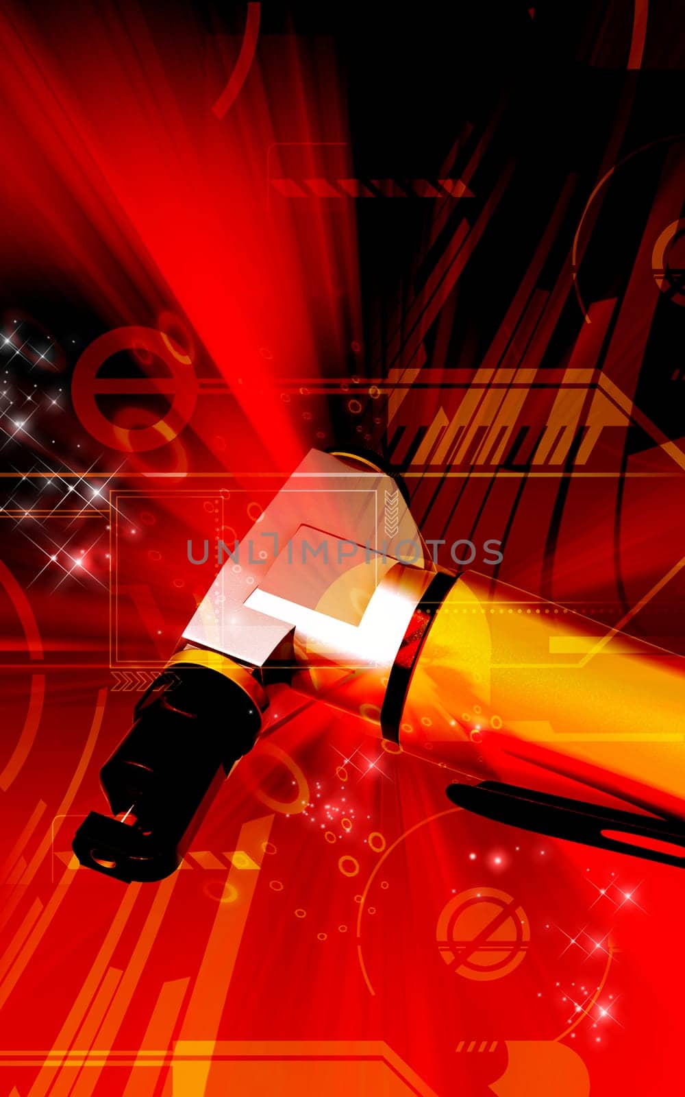 Digital illustration of air nibbler in colour background