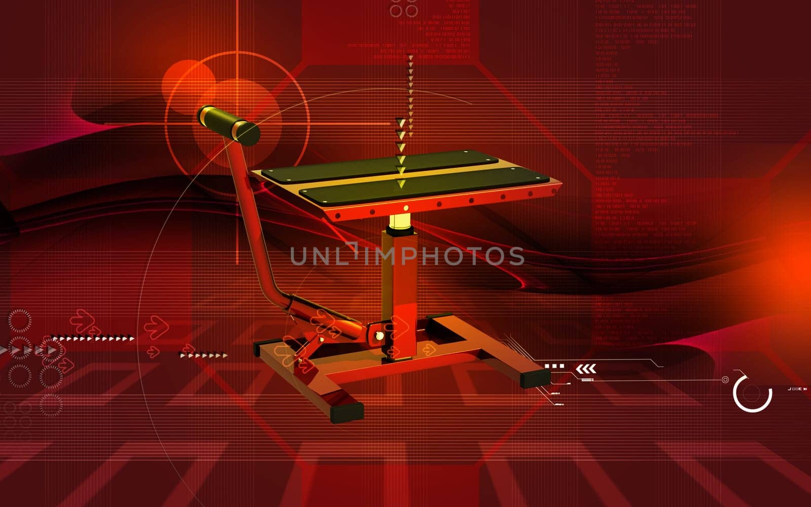 Digital illustration of Bike lift in colour background