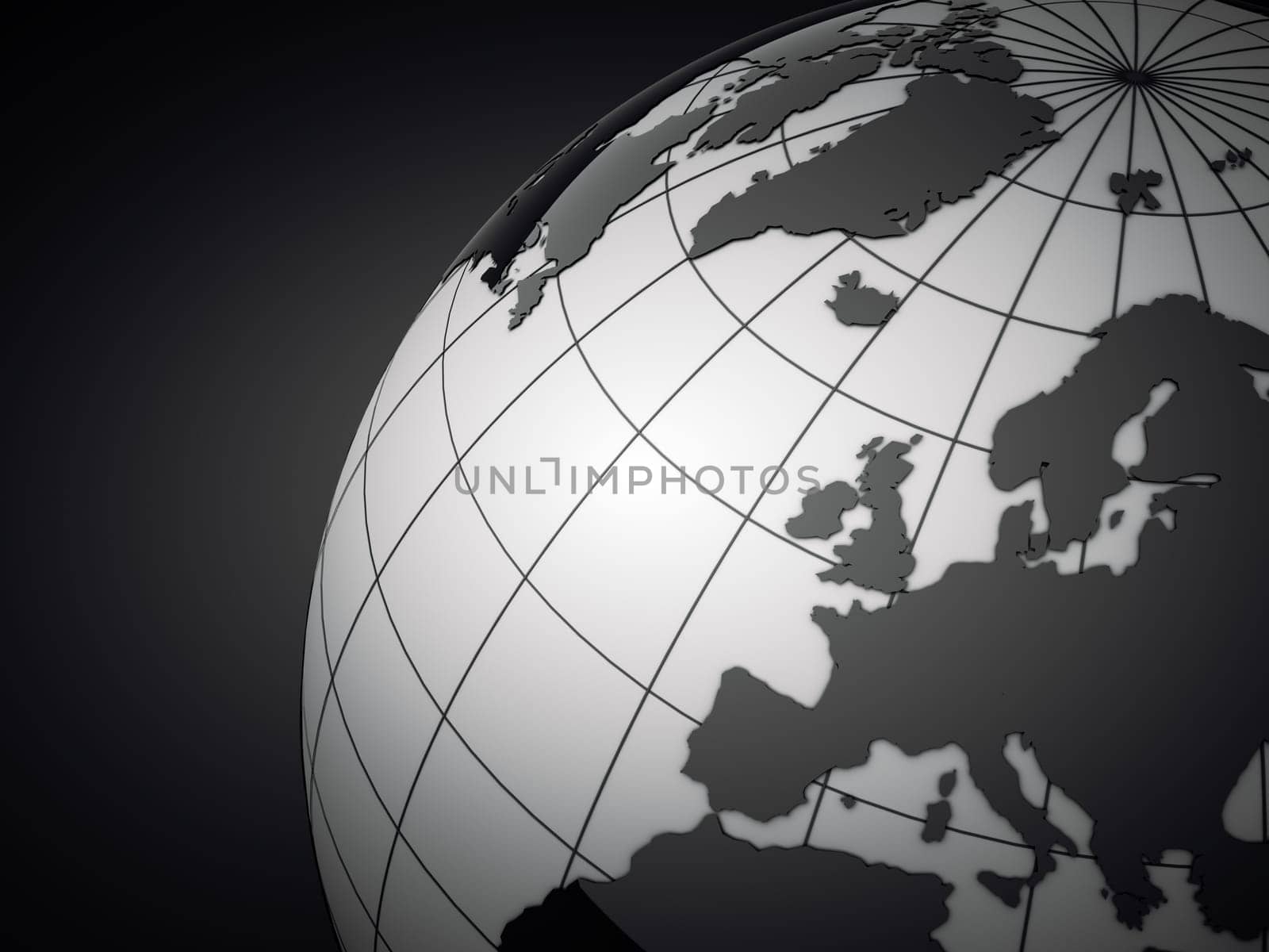 3d glossy earth on a grey background