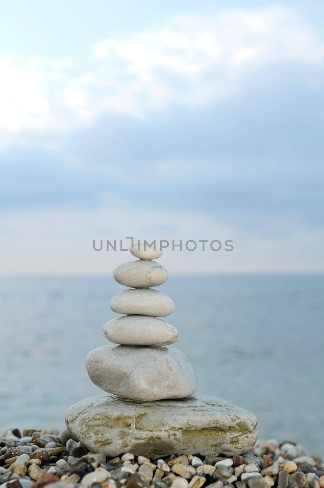 Stacked stones on the beach