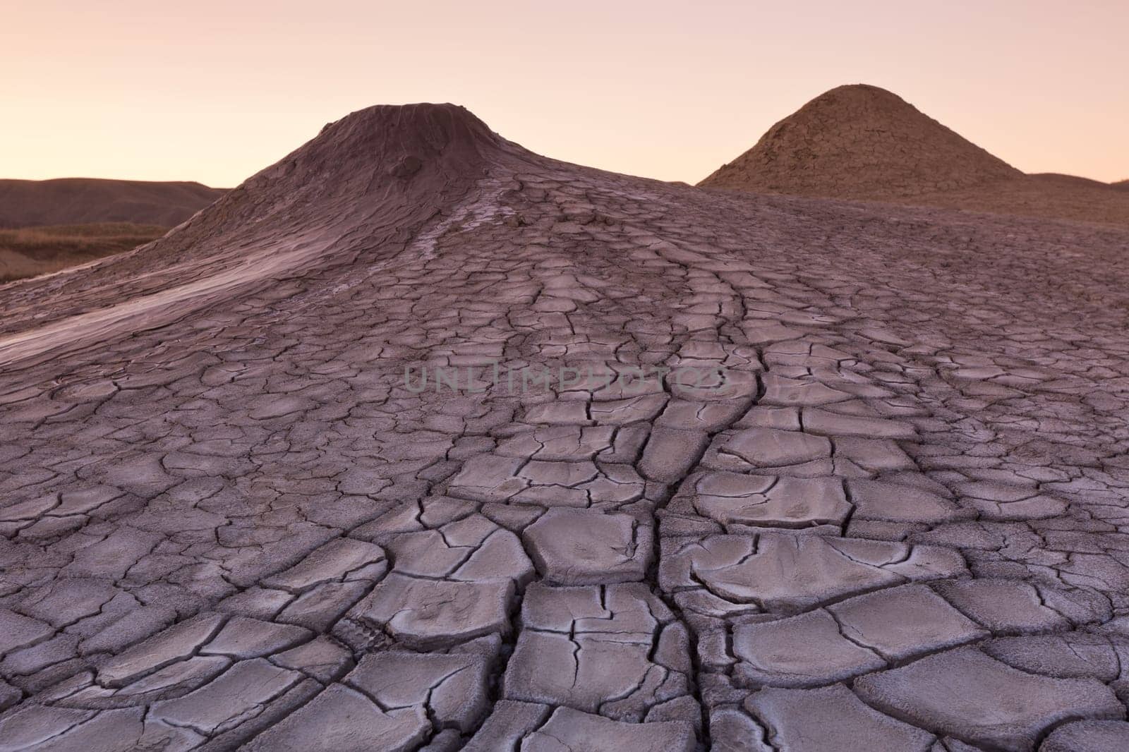 detail of mud volcanoes in Buzau, Romania
