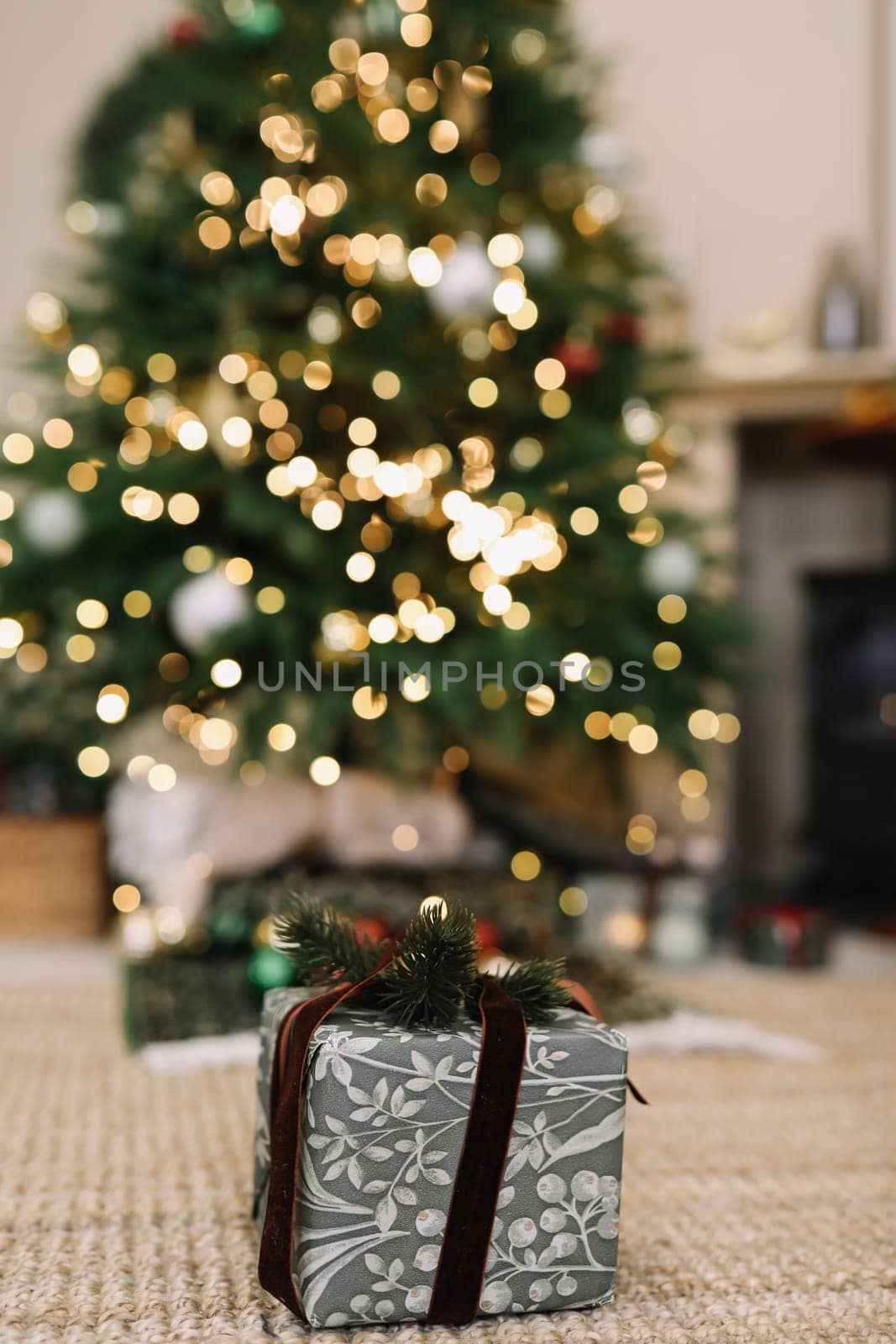 Christmas and New Year background with decorations and toys by paralisart