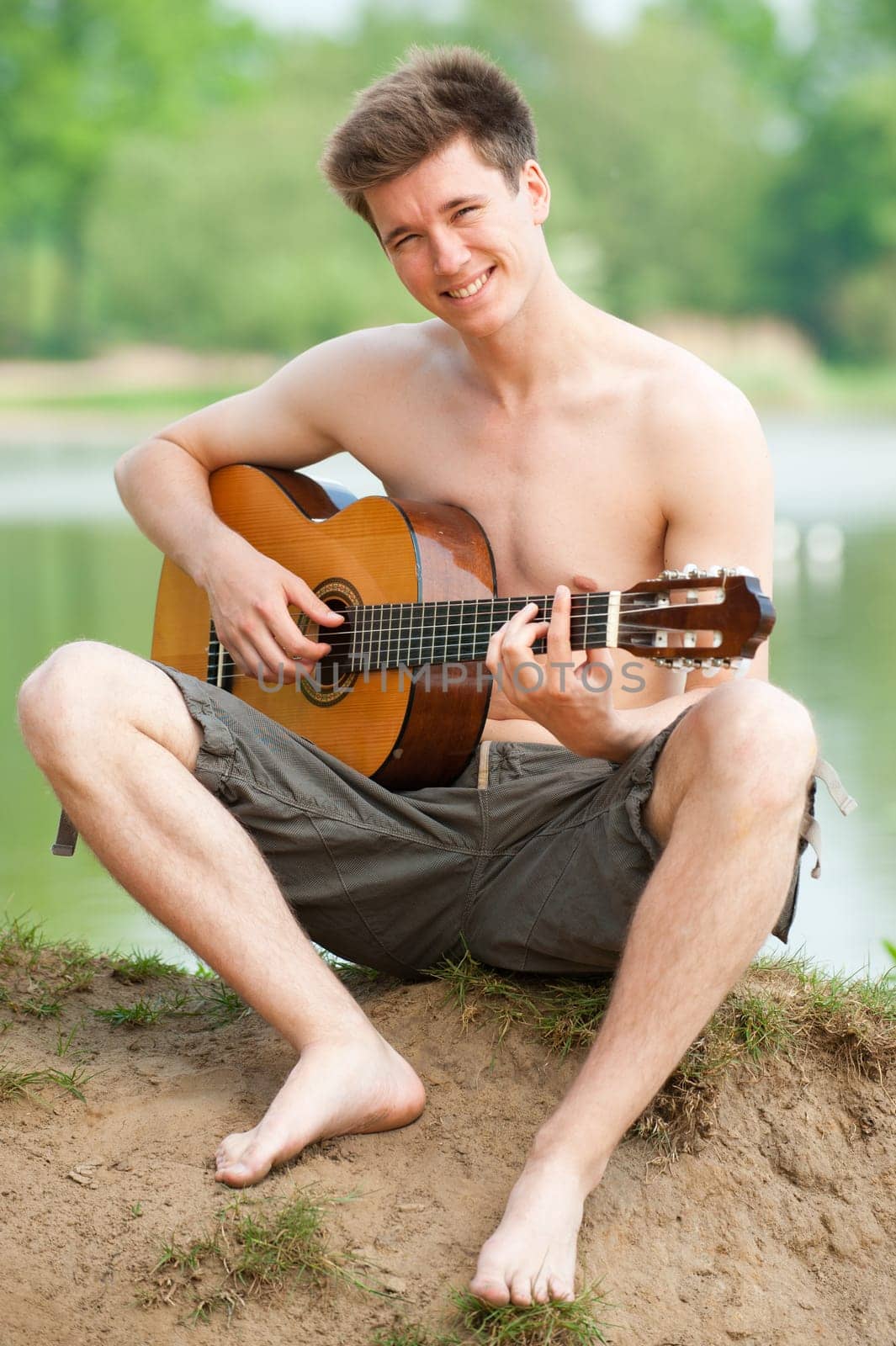 Young man with a guitar