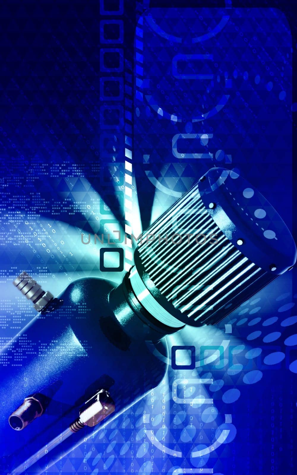 Digital illustration of Catch can in colour background
