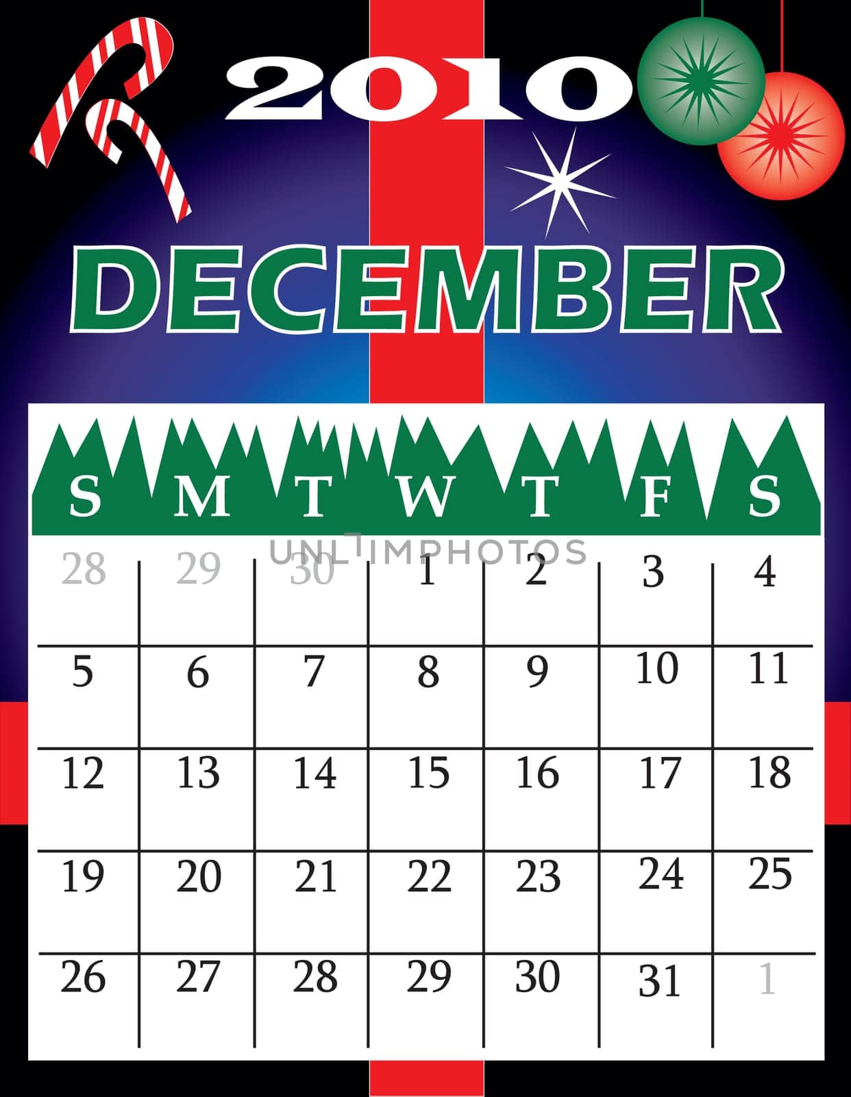 Vector Illustration of 2010 Calendar with a monthly, I have all 12 months designed seperately or all 12 months in a single design.