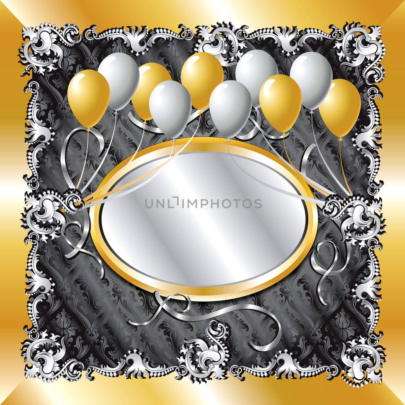 Gold &amp  Silver Balloon Background