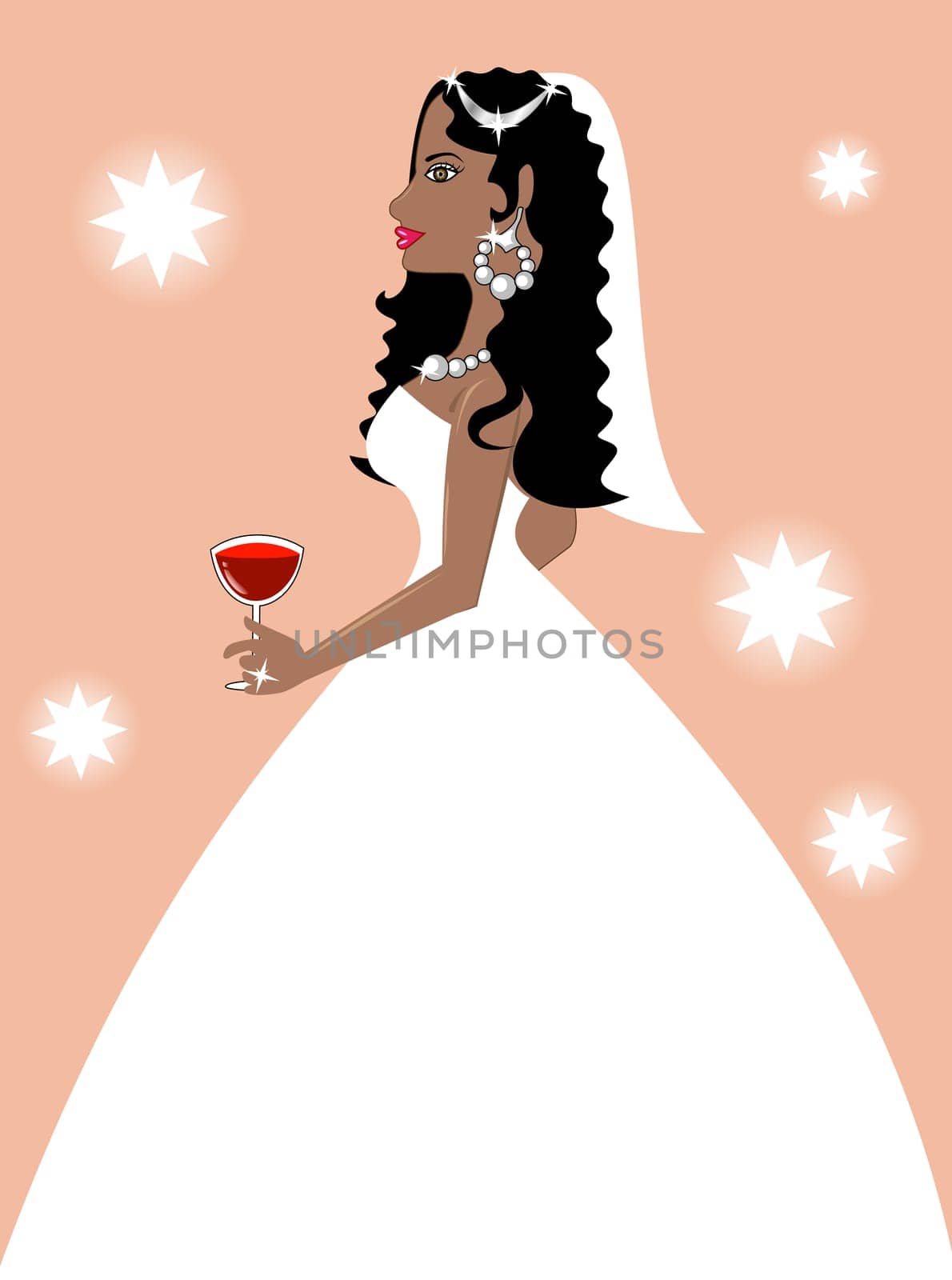 A beautiful biracial woman on her wedding day.