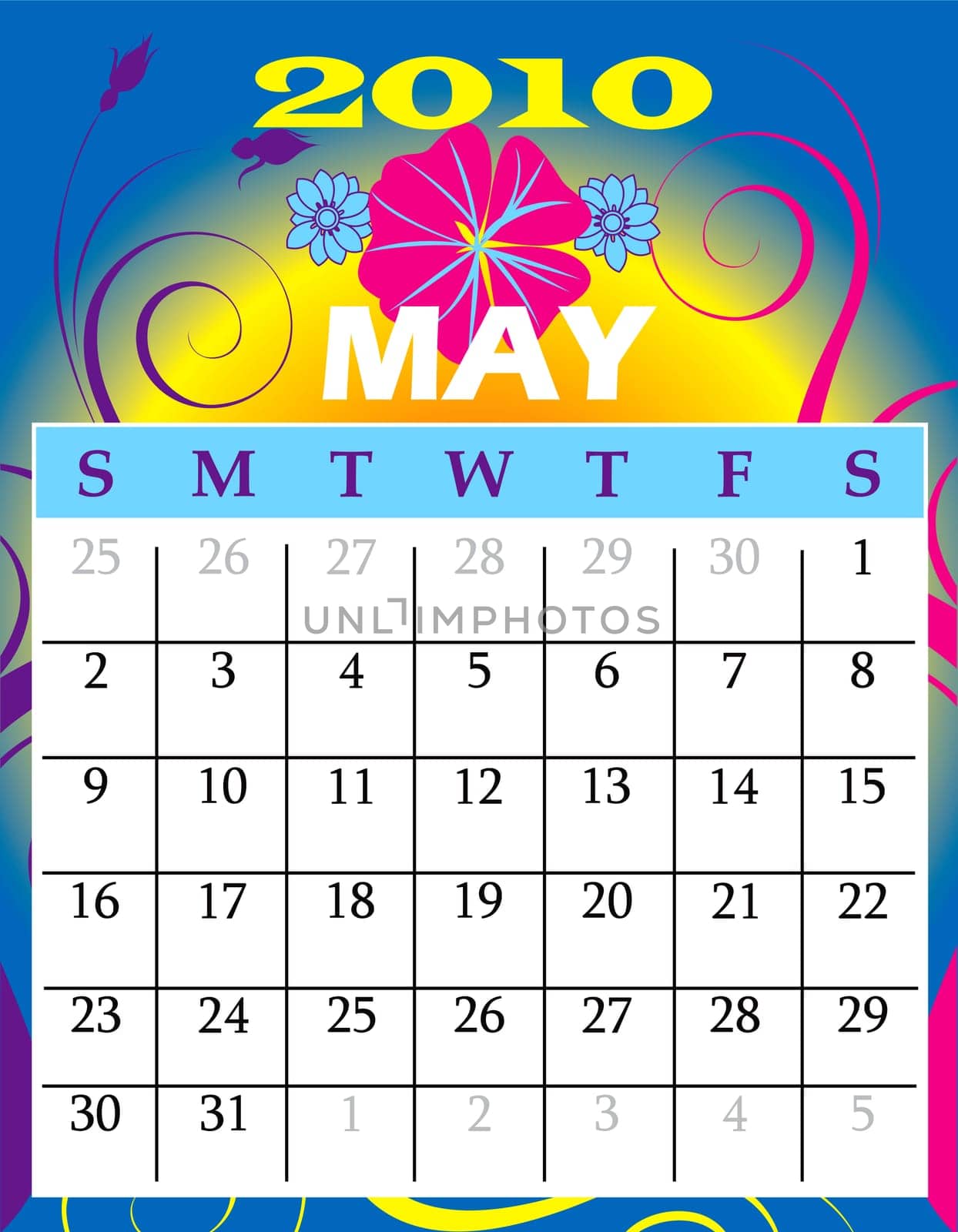 Vector Illustration of 2010 Calendar with a monthly, I have all 12 months designed seperately or all 12 months in a single design.