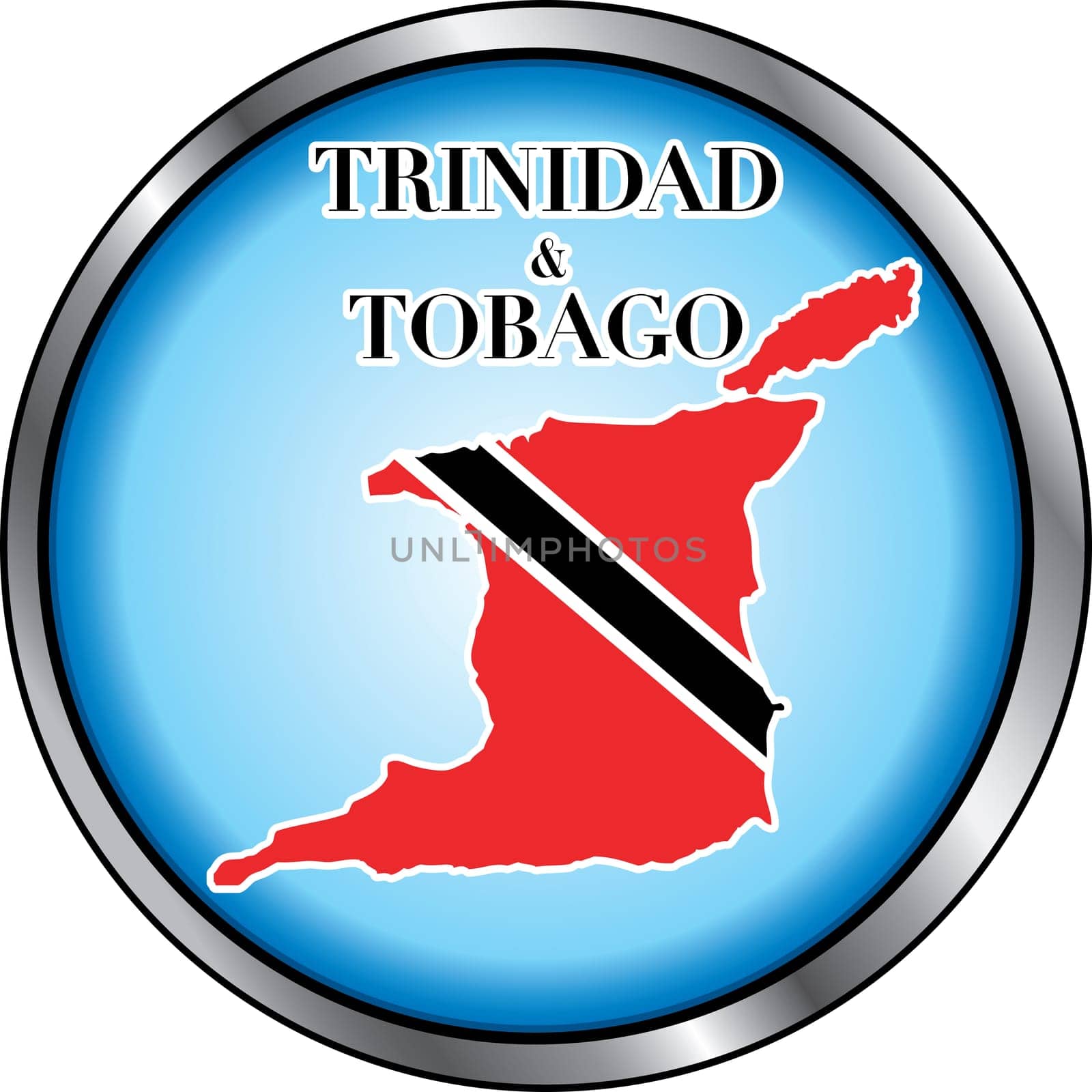 Vector Illustration for Trinidad &amp  Tobago, Round Button. Used Didot font.