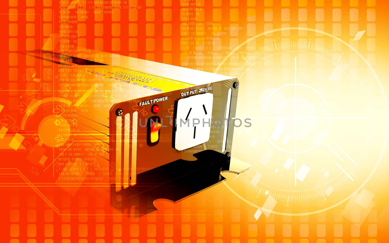 Digital illustration of inverter in colour background