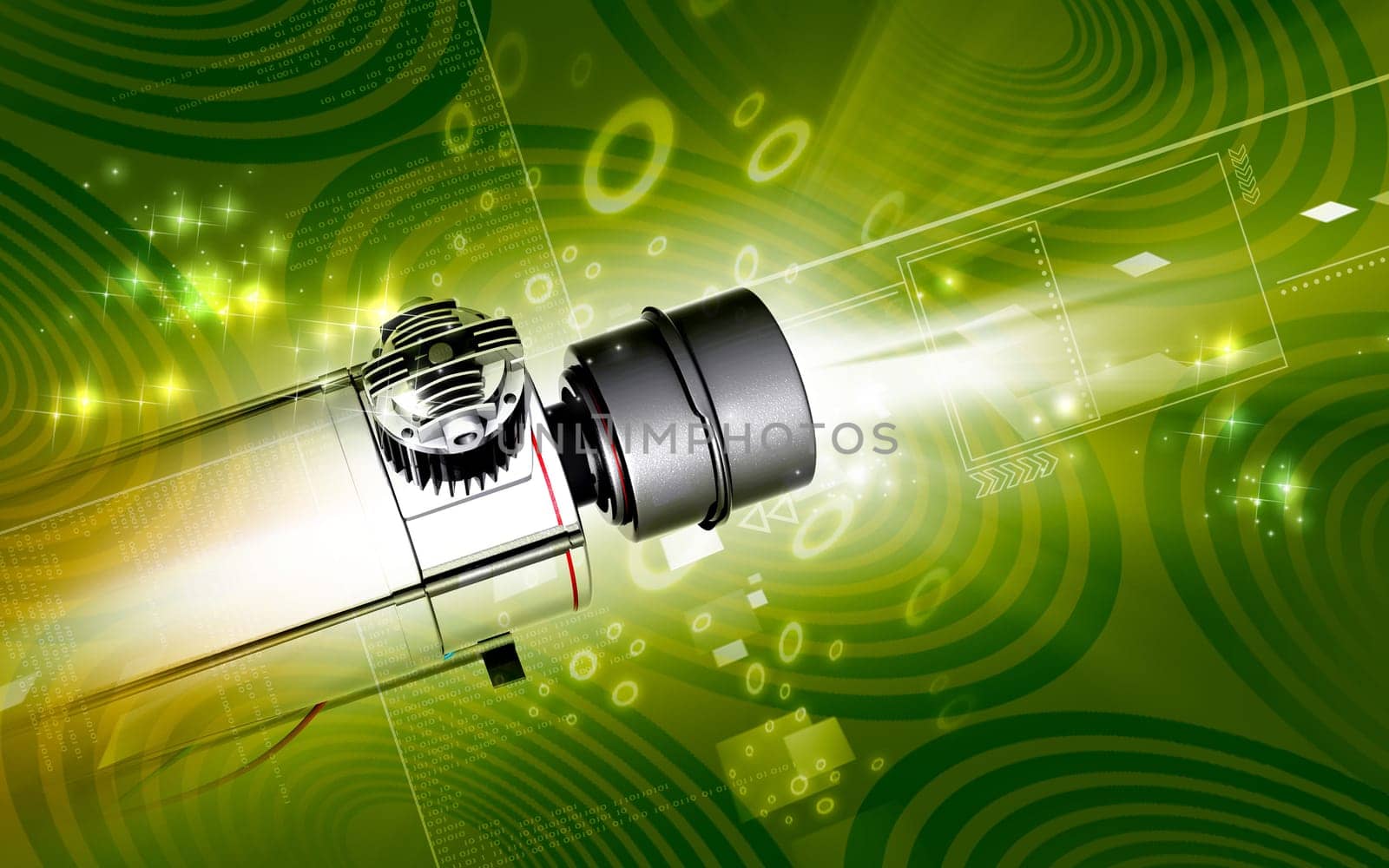 Digital illustration of air compressor in colour background