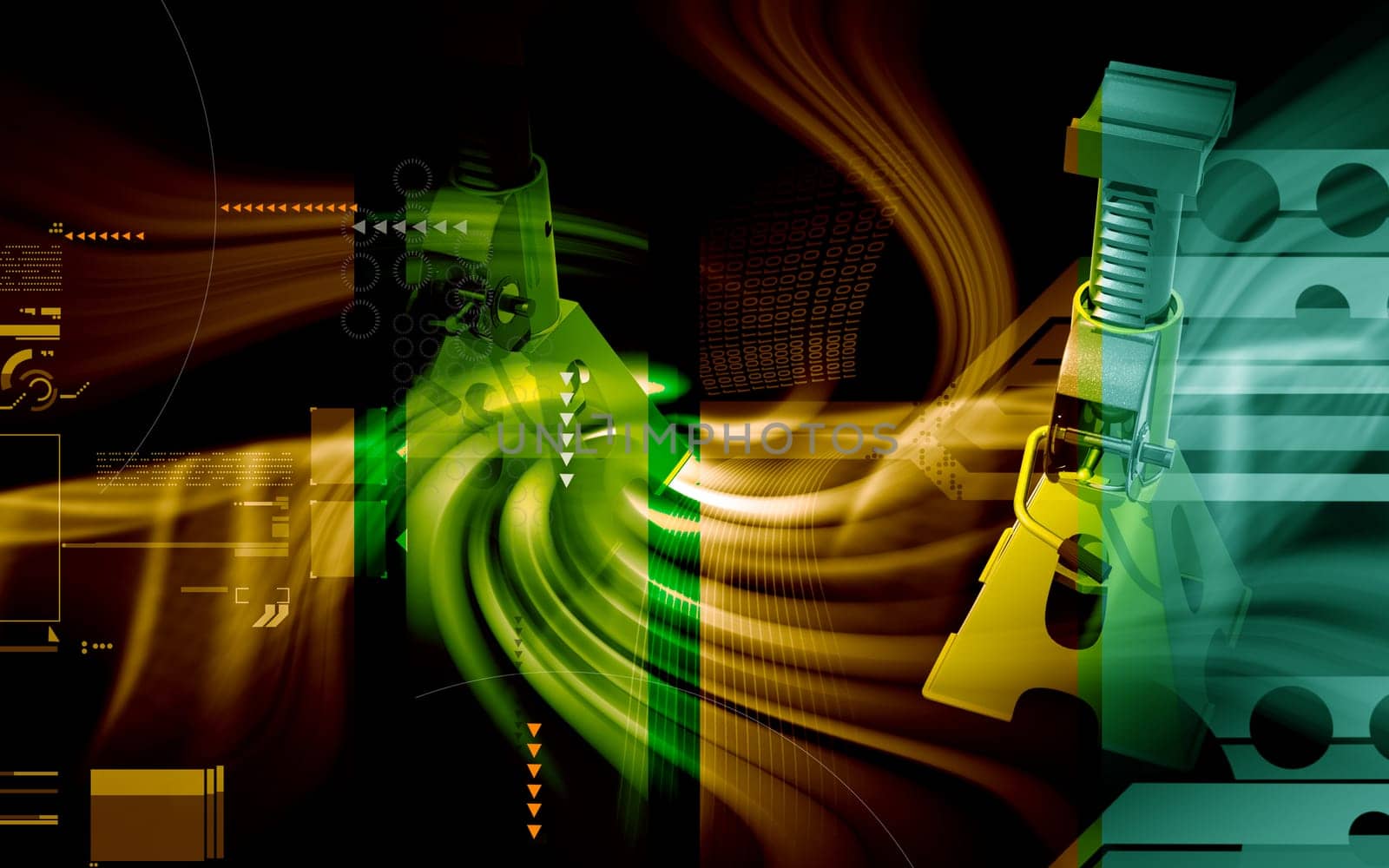 Digital illustration of Car lift in colour background