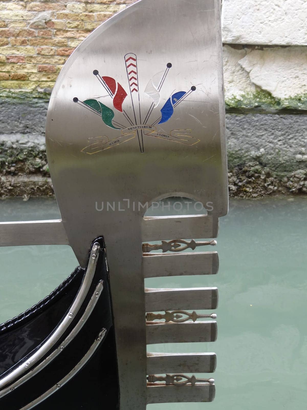 gondola fragment close up in Venice