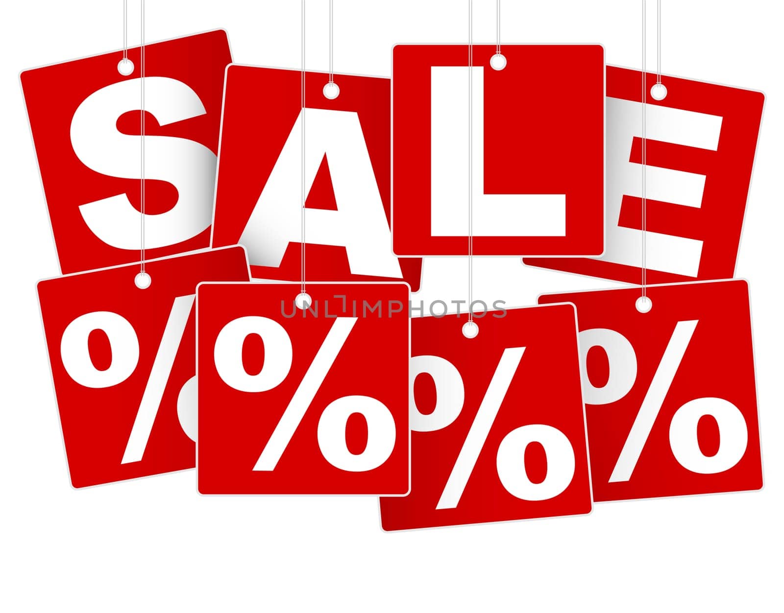 Sale Sign - White Save % on Red Background