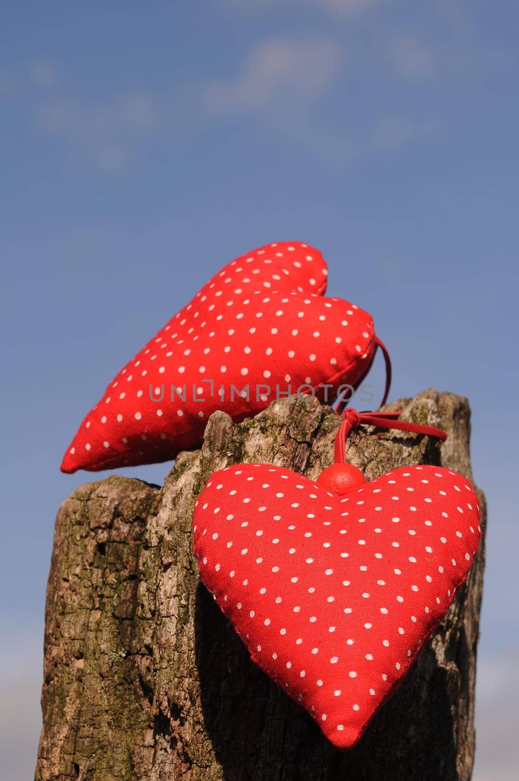 red fabric hearts
