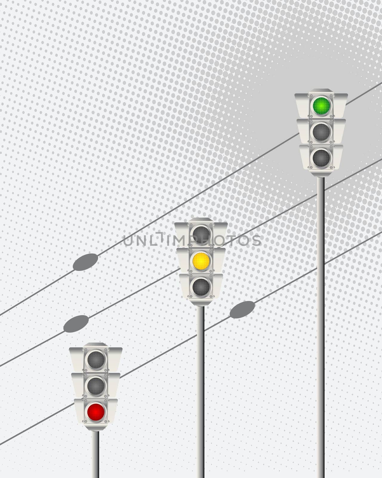 Conceptual traffic lights background, abstract art