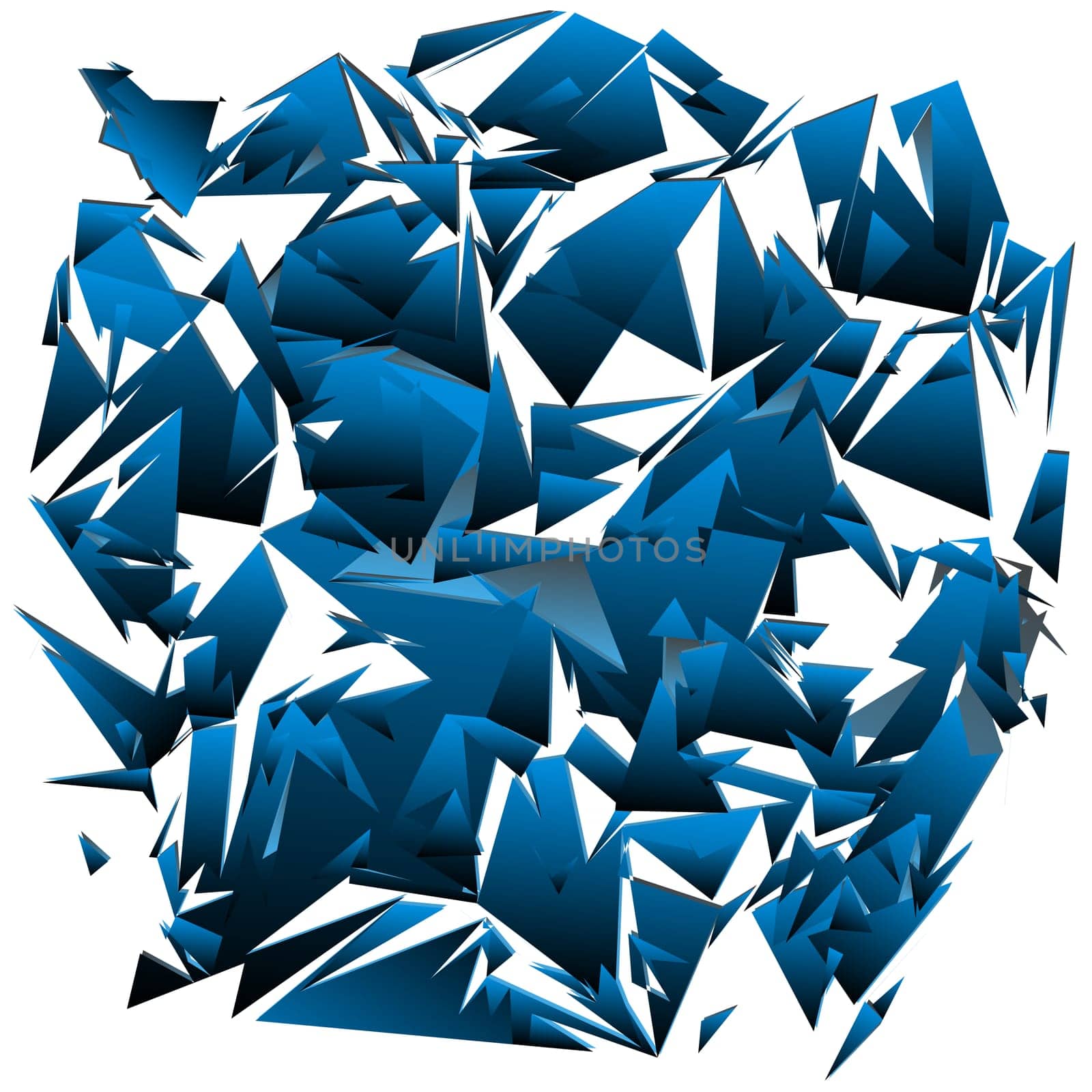 Shattered glass pieces over white
