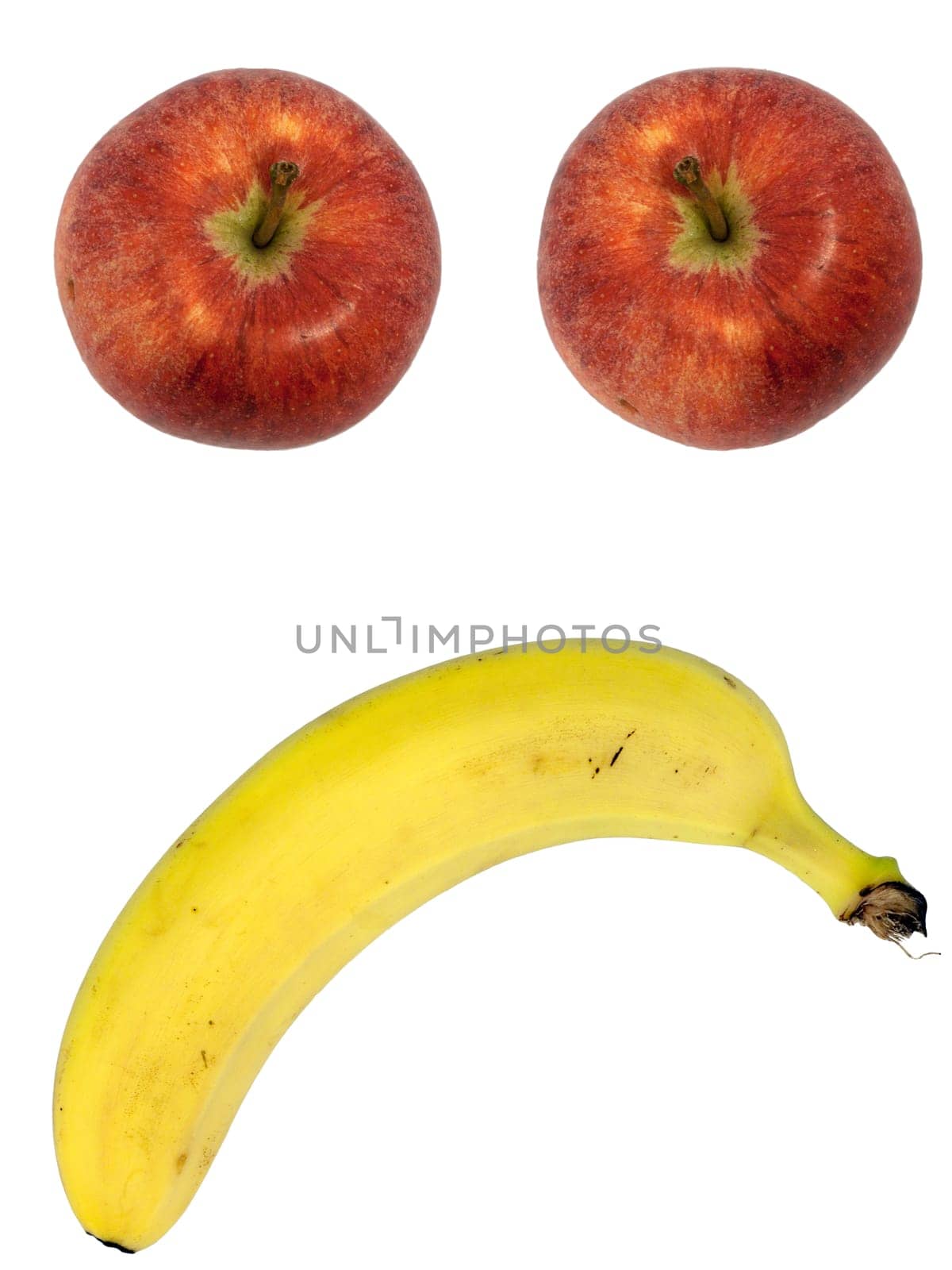 Unhappy Fruit Face - Apple,Banana