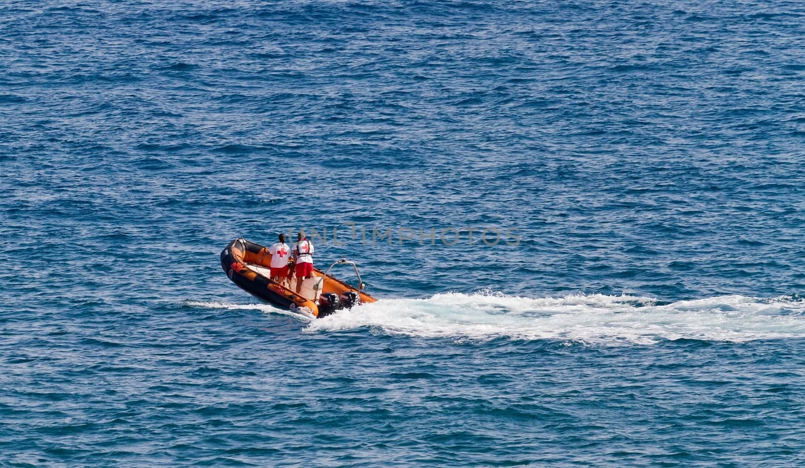 Red cross the sea, covering an maneuvers in the Mediterranean