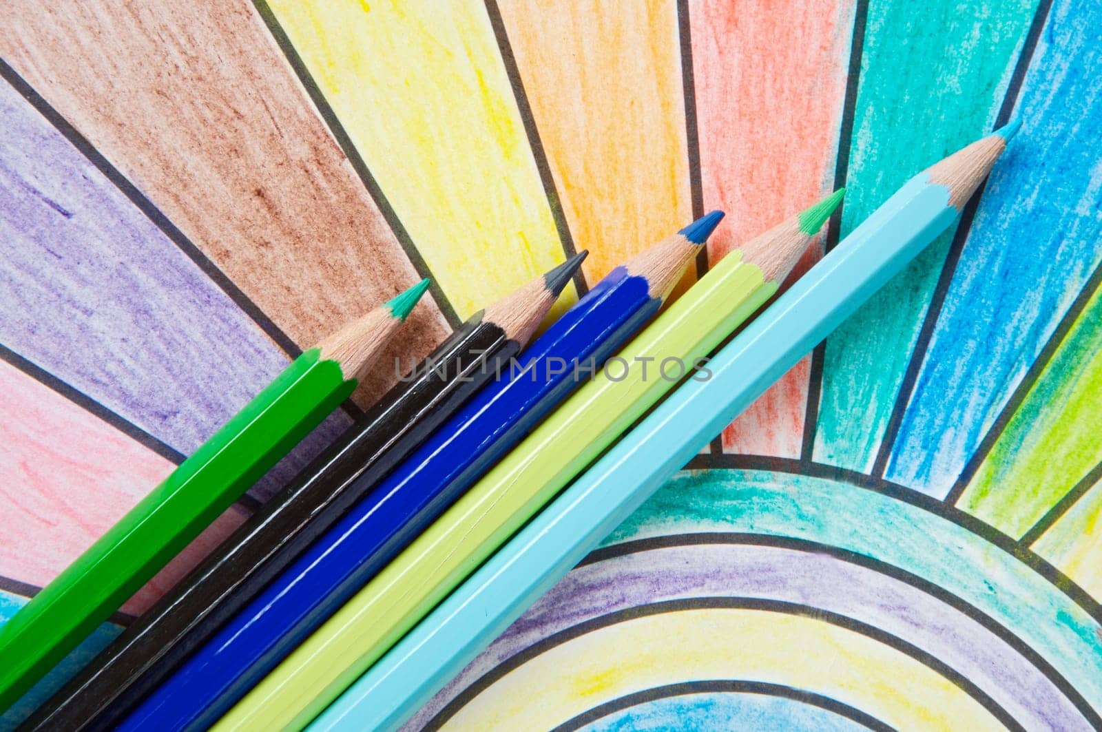 color pencils upon a drawing as a child