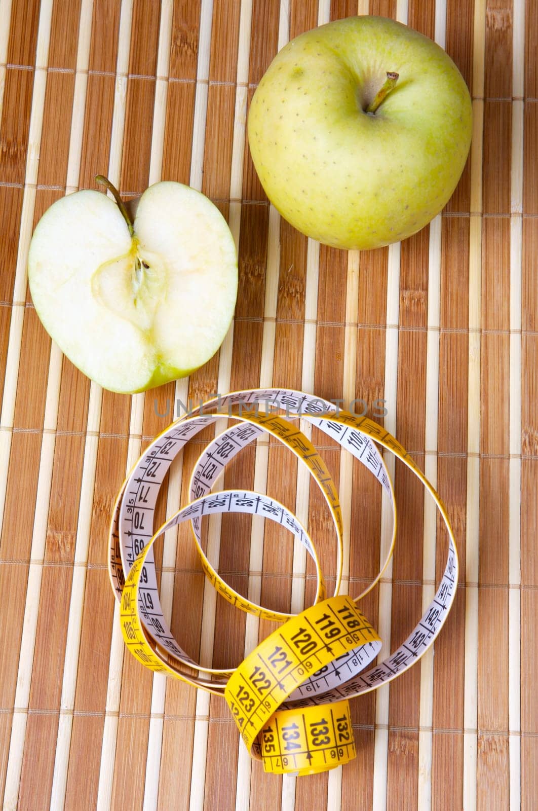 Food heals and low in calories with tape to measure