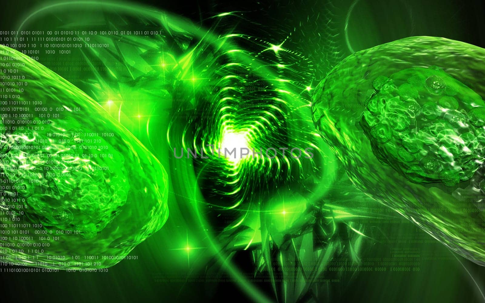 Digital illustration of pox virus in colour background