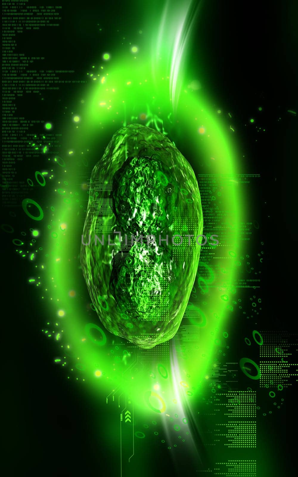 Digital illustration of pox virus in colour background