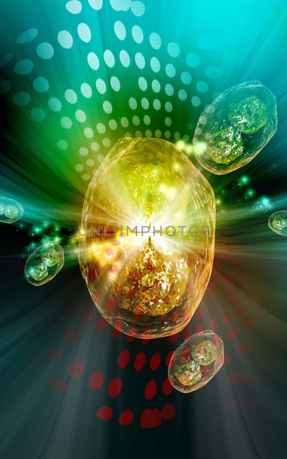 Digital illustration of pox virus in colour background