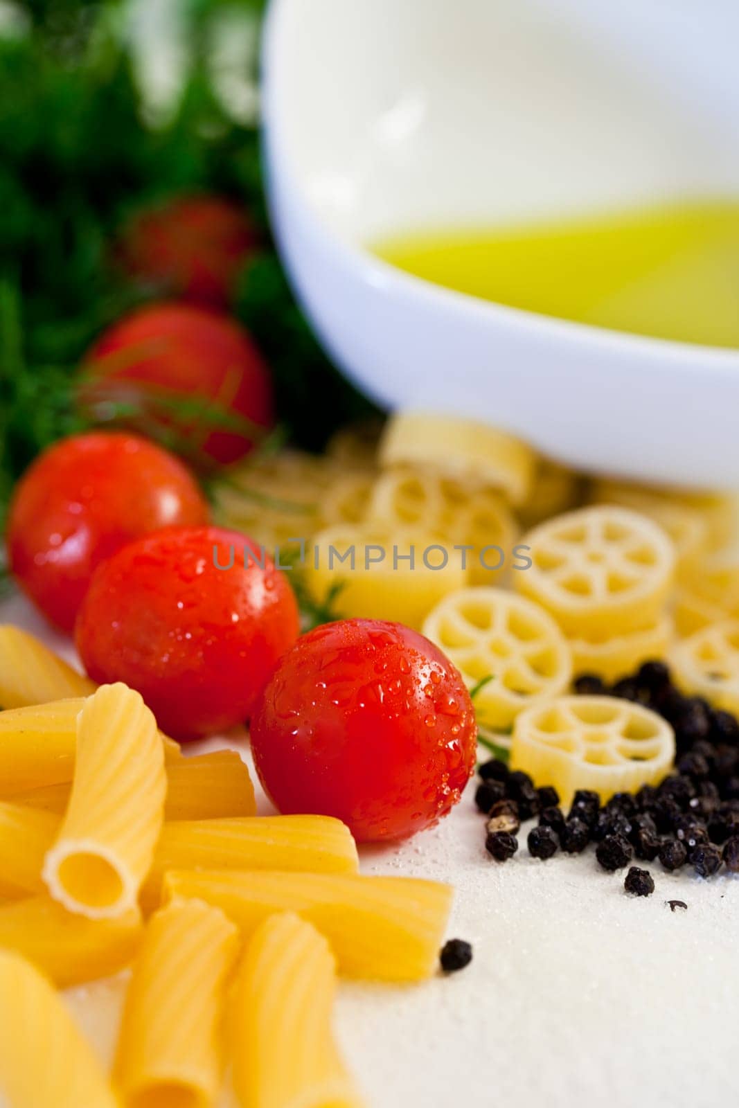 Ingredients for a delicious Italian pasta