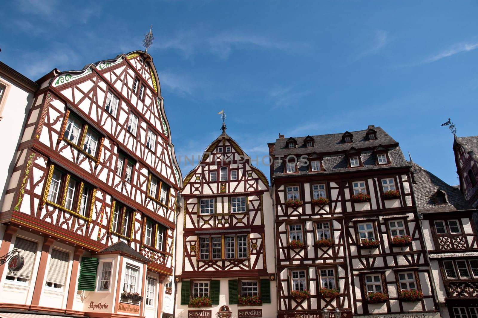 Half-timbered houses in Bernkastel-Kues on the Moselle