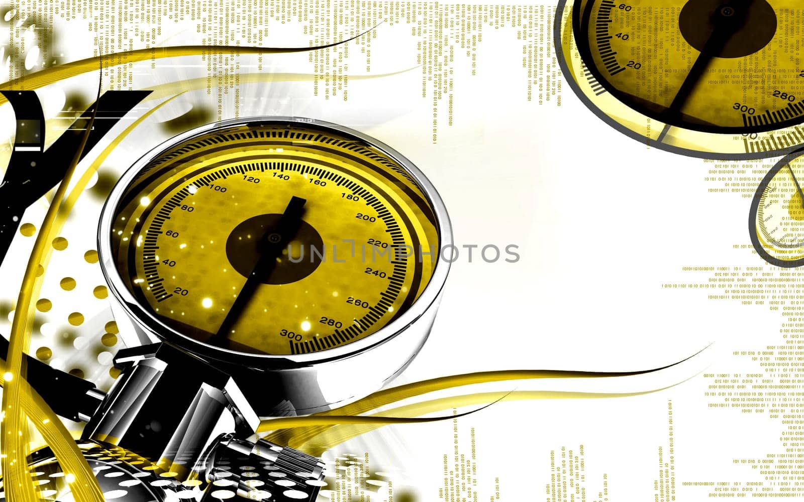 Digital illustration of sphygmomanometer in colour background