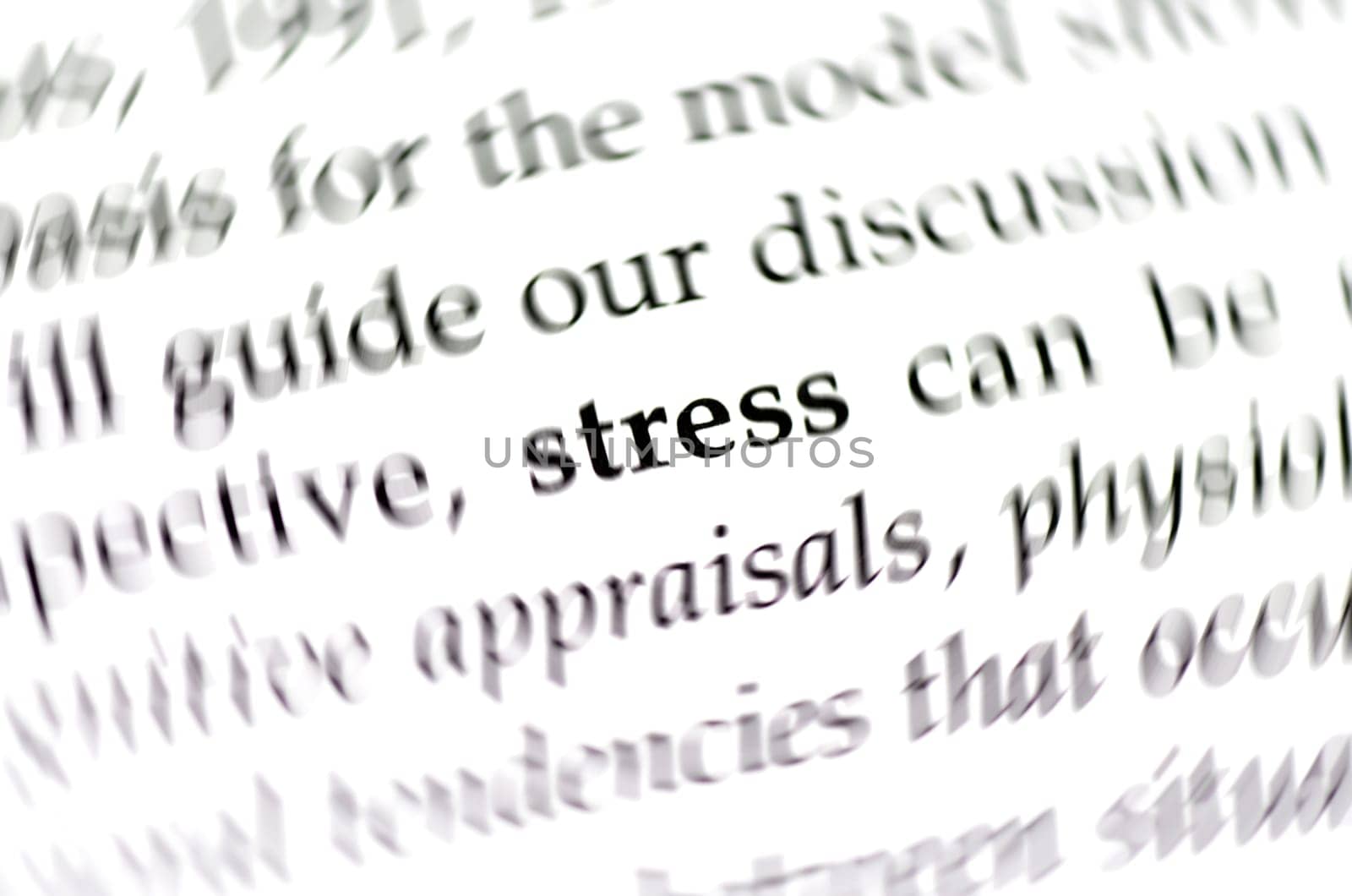 the word stress surrounded by blurred words