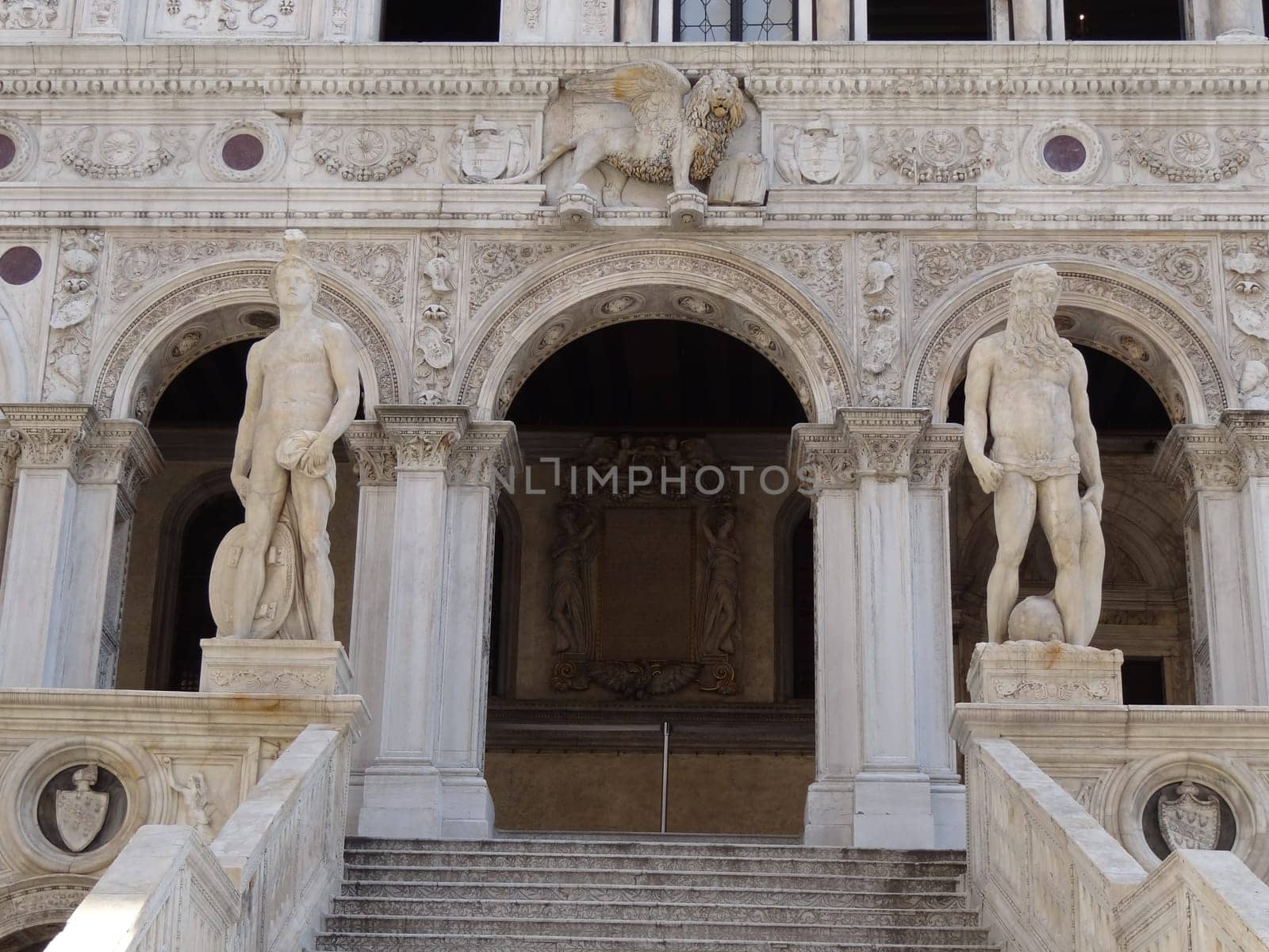 Courtyard of Doge Palace with scala dei giganti in Venice