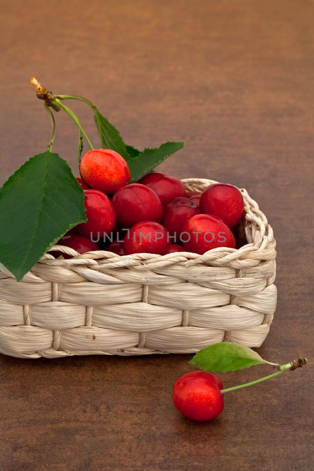 Cherries in a basket