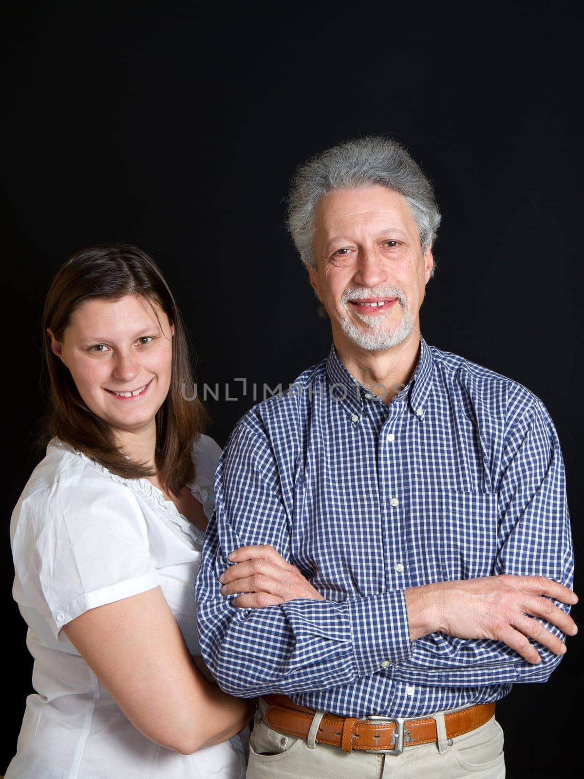 father and daughter isolated
