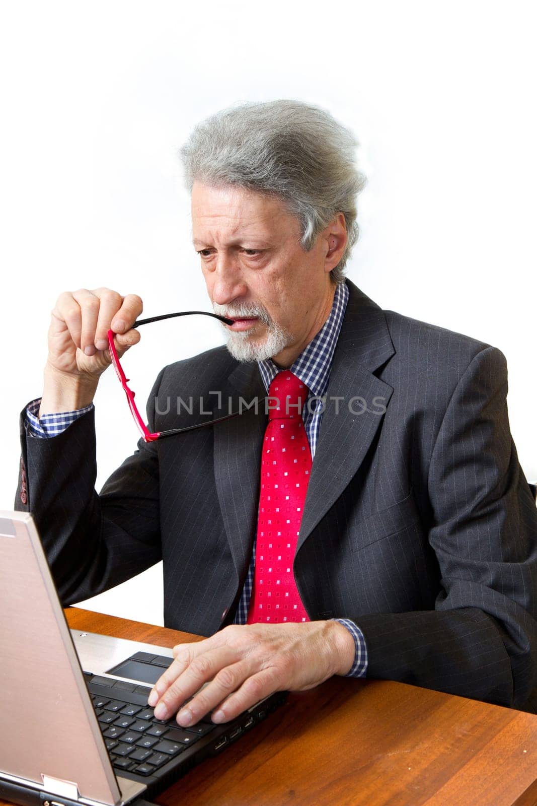 happy business man with pc