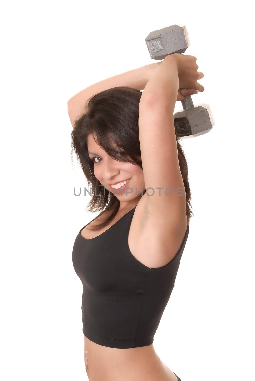 Beautiful young latina girl doing a fitness workout