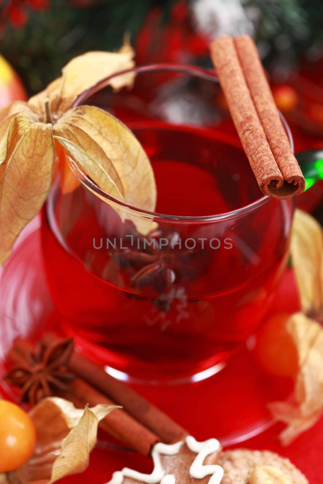 Hot wine punch for winter and Christmas